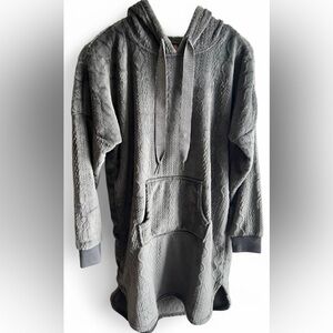 Denver Hayes Sleepwear Womens Grey  Pullover Hoodie Blanket Loungewear Small